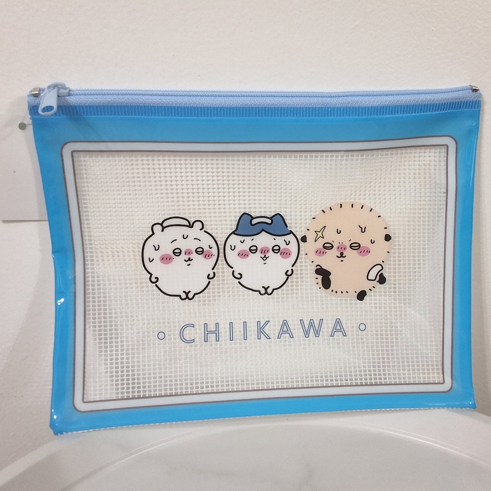 Chiikawa Waterproof Mesh Zipper Pouch - Kawaii & Functional Storage Bag
